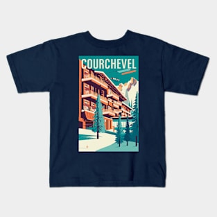 A Vintage Travel Art of Courchevel - France Kids T-Shirt